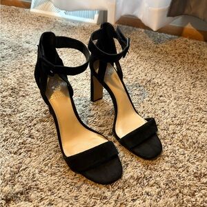 Vince Camuto Black Ankle Strap Heels
